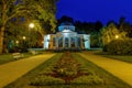 Spa architecture at night - FrantiÃÂ¡kovy LÃÂ¡znÃâº Franzensbad Royalty Free Stock Photo